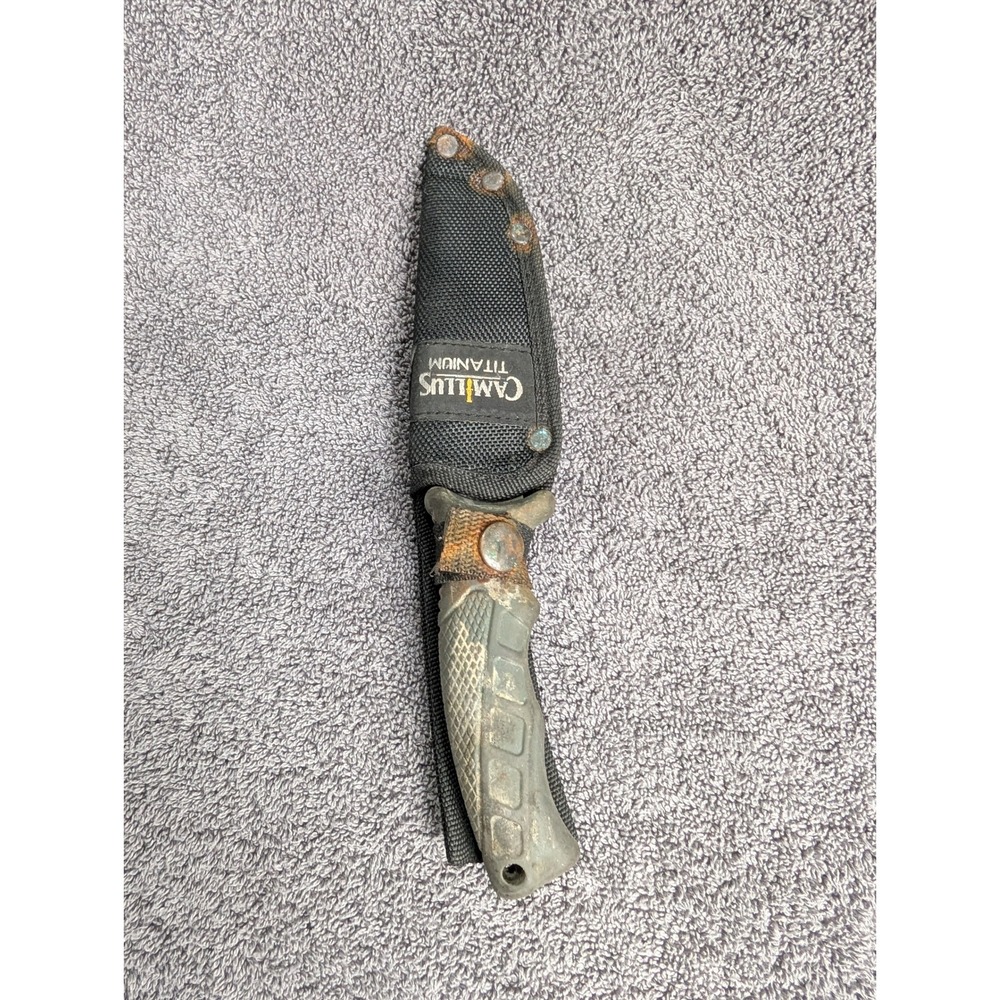 Camillus Titanium Fixed Blade Knife with Sheath Gray Black